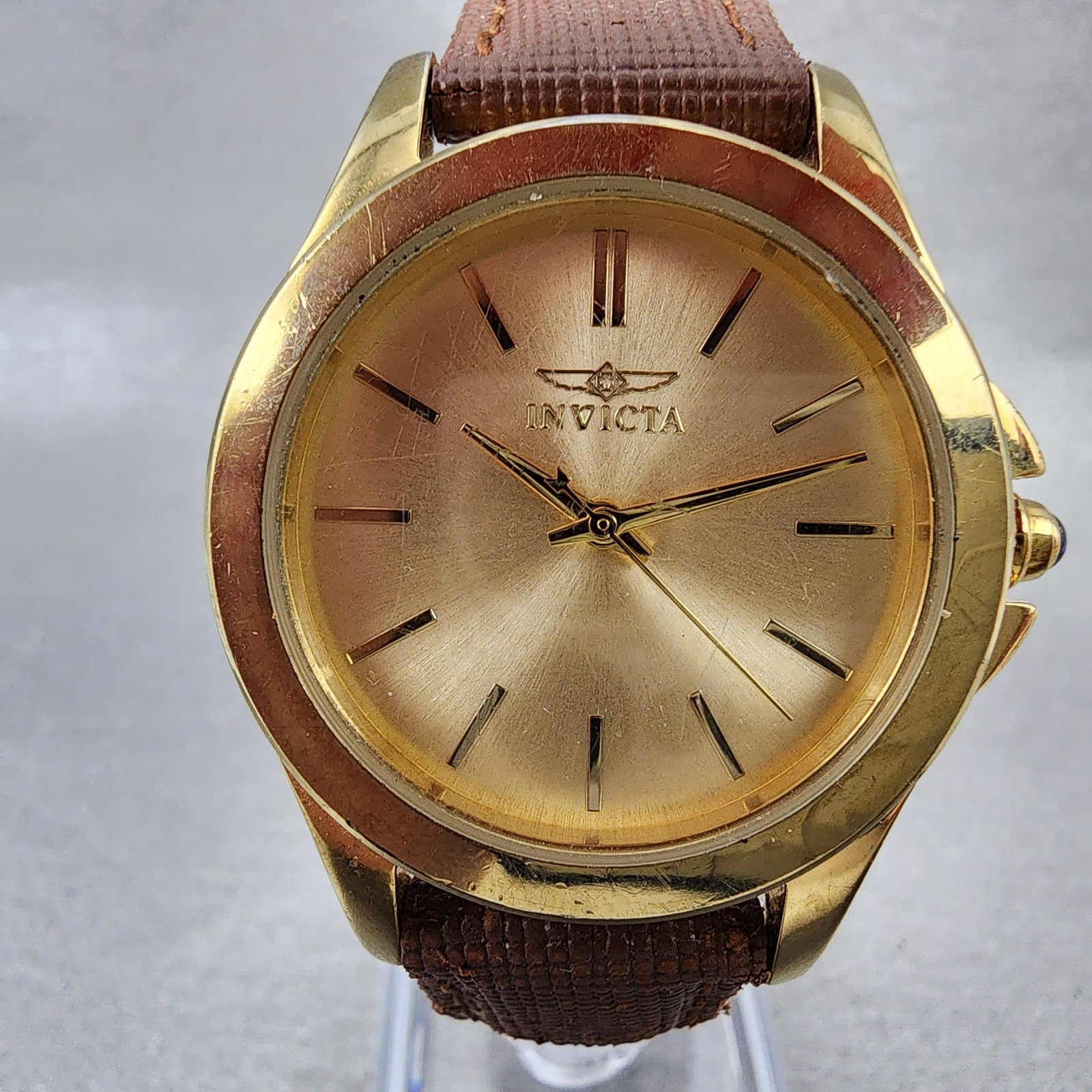 Invicta Angel Watch Women 33mm Gold Dial Gold Tone Round 15150 New Battery1
