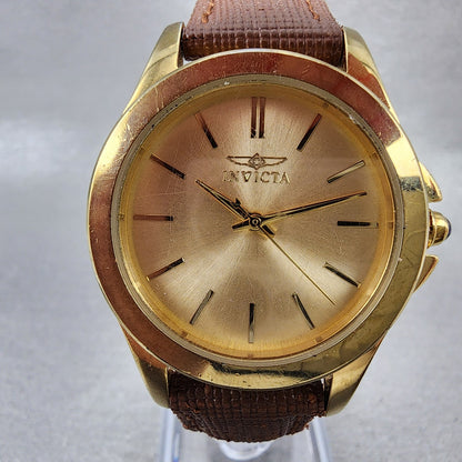 Invicta Angel Watch Women 33mm Gold Dial Gold Tone Round 15150 New Battery1