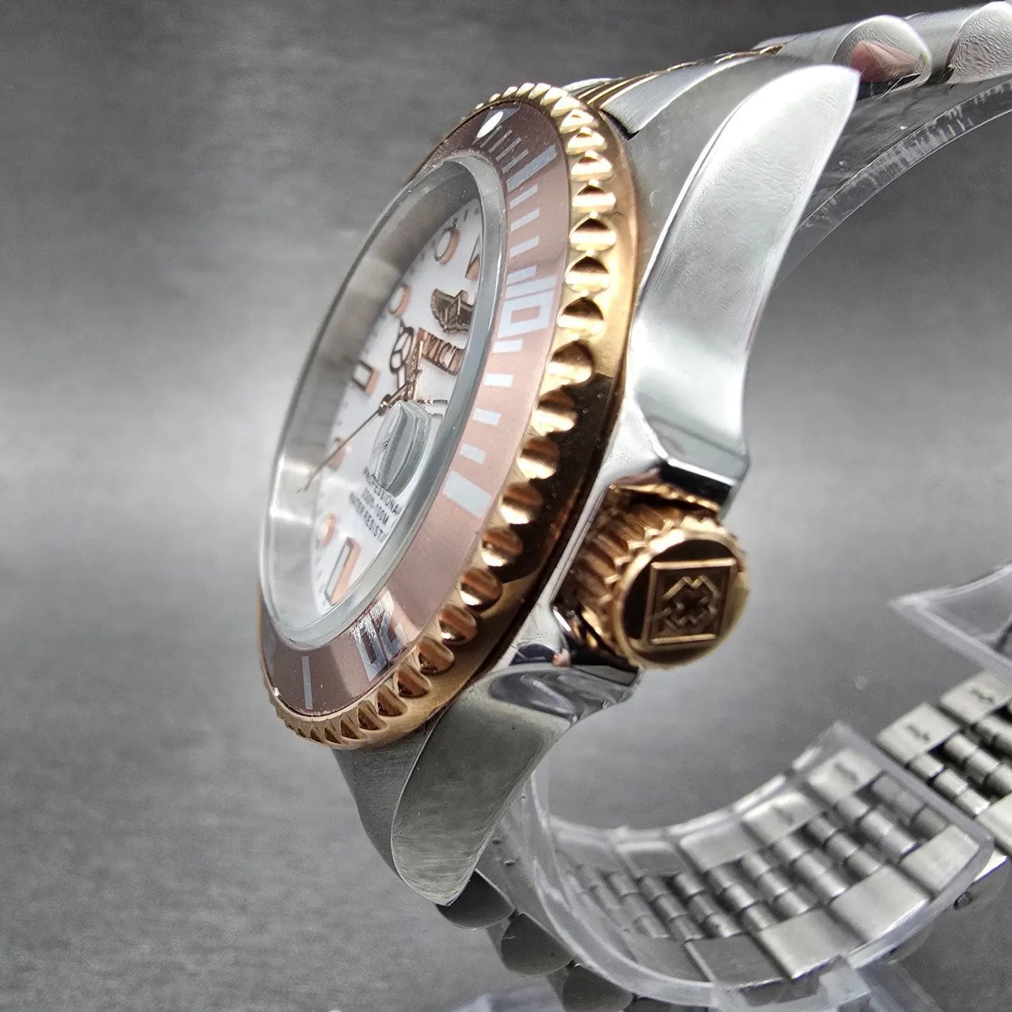 Invicta Dive Watch Women 34mm White Dial Two Tone Date Rose Gold 29193 NewBat2