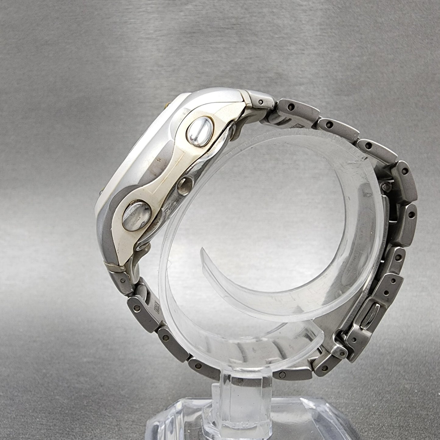 Casio Baby G Watch Women 42mm Digital Silver Tone Alarm Chrono MSG140LV New Bat6