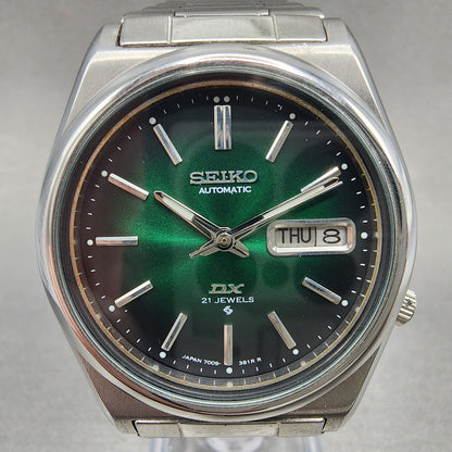 Seiko DX Automatic Watch Men 37mm Green Dial Steel Daydate 70098762 Runs1