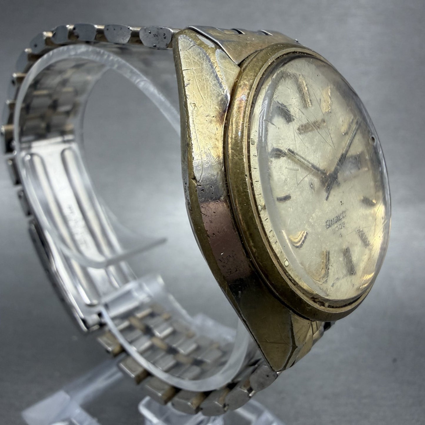 Seiko 3003 Quartz Watch Men 36mm Champagne Dial Gold Tone Daydate 38637049 PART4