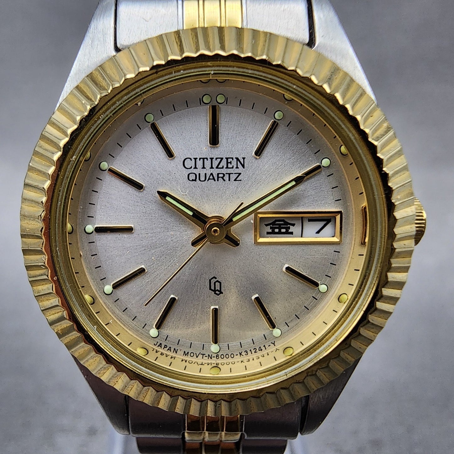 Citizen CQ Watch Women 25mm Silver Dial Two Tone Daydate 6000k09346 New Battery1