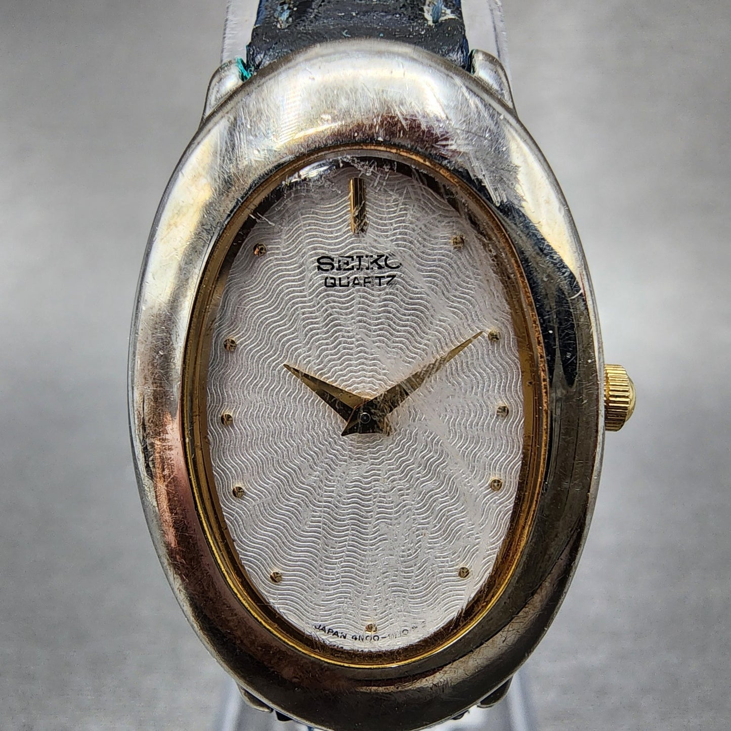 Seiko Watch Women 20mm Silver Dial Silver Tone Oval 4n005699 New Battery1
