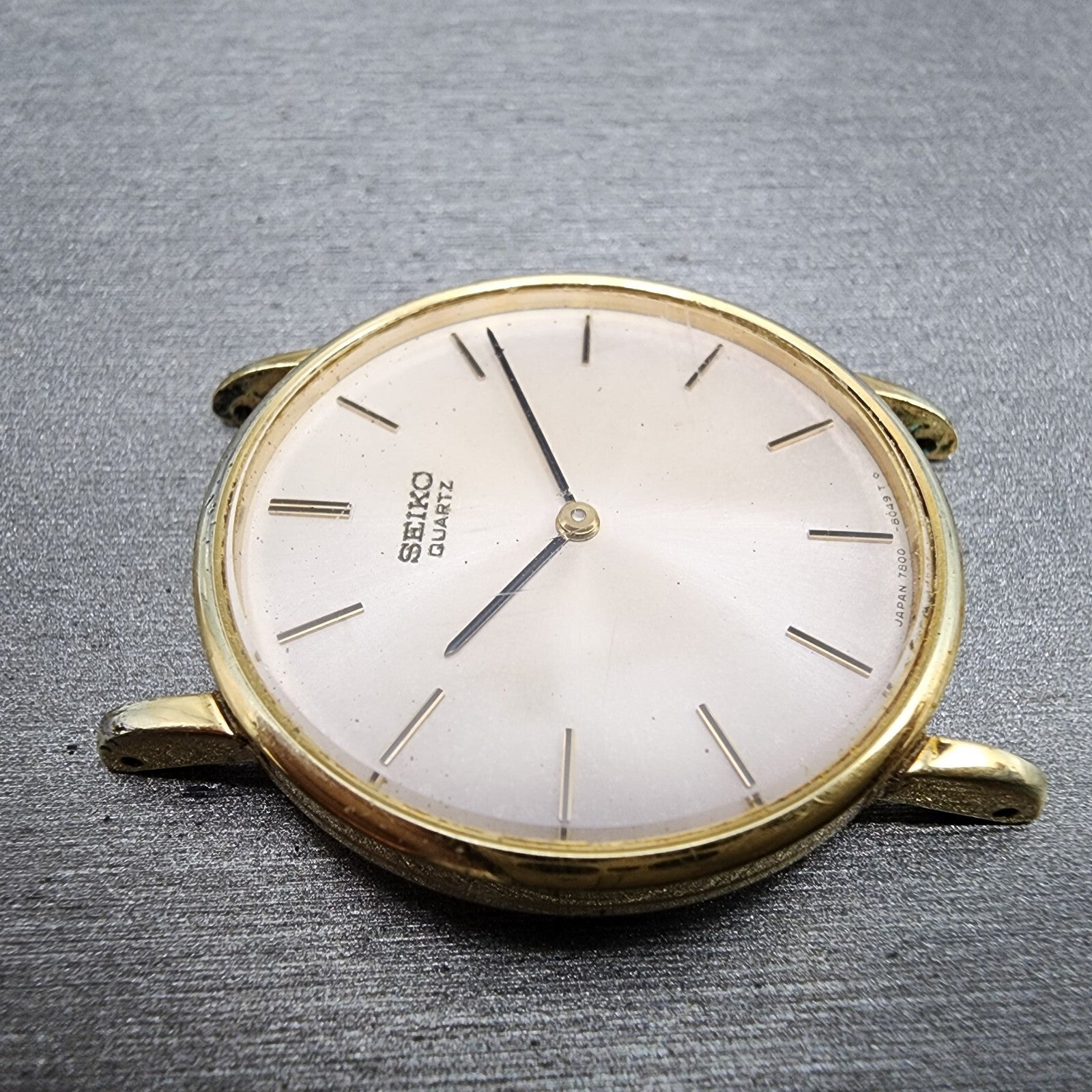 Seiko Watch Men 32mm Cream Dial Gold Tone Round 78008019 NO BAND New Battery3