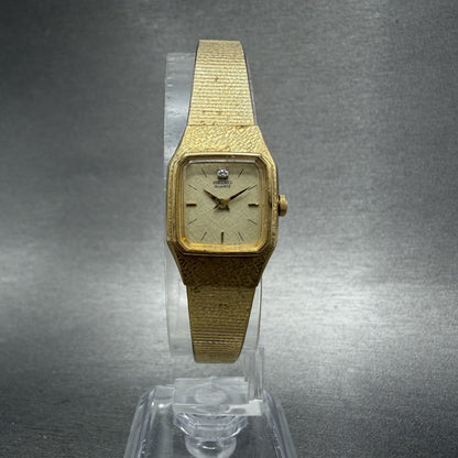Seiko Watch Women 17mm Champagne Dial Gold Tone Rectangle 2C205780 New Battery6