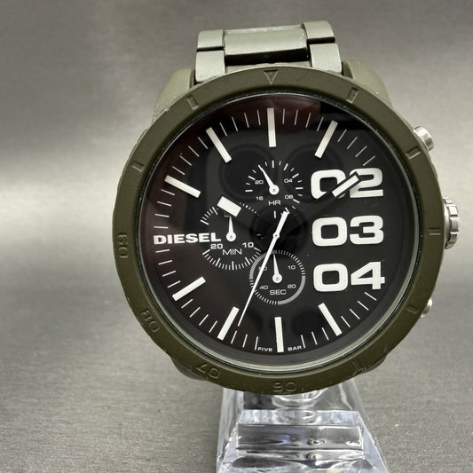 Diesel Franchise Chronograph Watch Men Black Dial Green Tone Round DZ4251 NewBat0