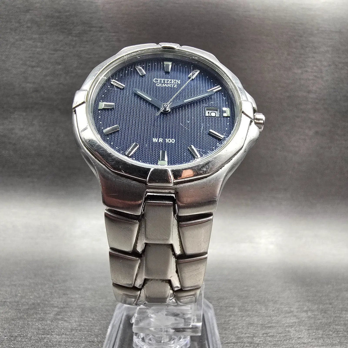 Citizen Watch Men 36mm Blue Dial Silver Tone Date Round 5510-K12983 New Battery5
