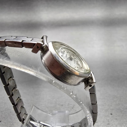 Seiko Watch Women 14mm Silver Dial Silver Tone Oval 10-8160 Manual Wind VTG3