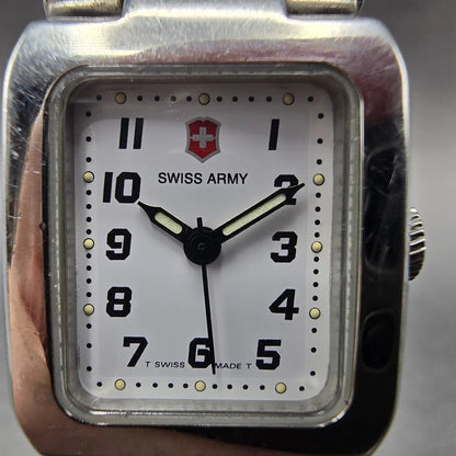 Victorinox Swiss Army Tank Watch Women 20mm White Dial Steel VTG PARTS2