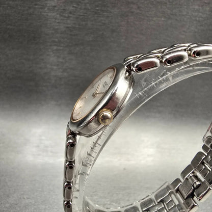 Seiko Watch Women 21mm White Dial Silver Tone Round 4N00-0798 New Battery VTG2