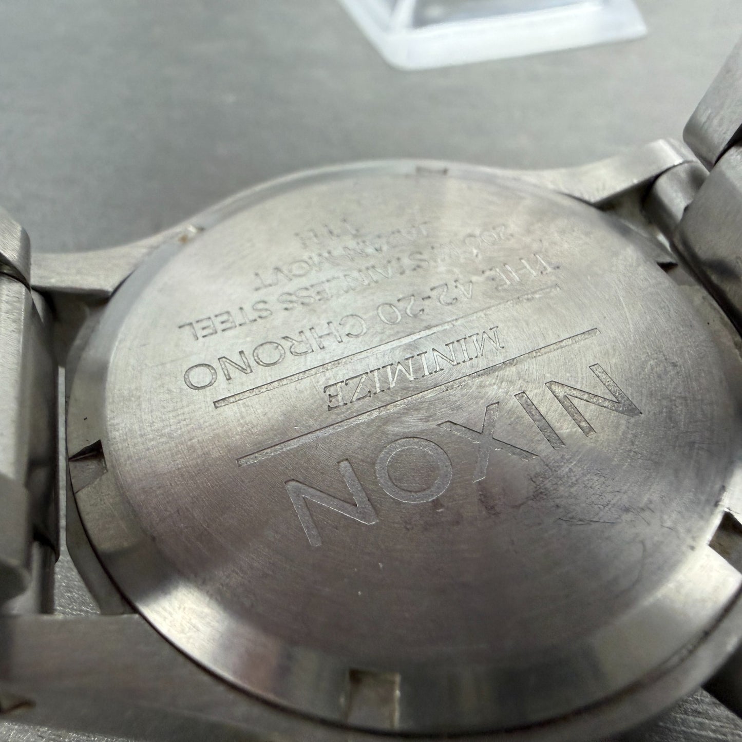 Nixon 42-20 Chrono Watch Women 42mm Black Dial Silver Tone Date New Battery9