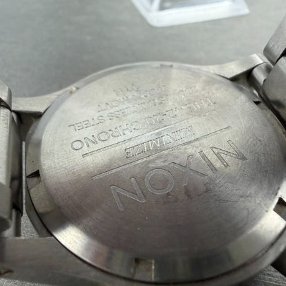 Nixon 42-20 Chrono Watch Women 42mm Black Dial Silver Tone Date New Battery9