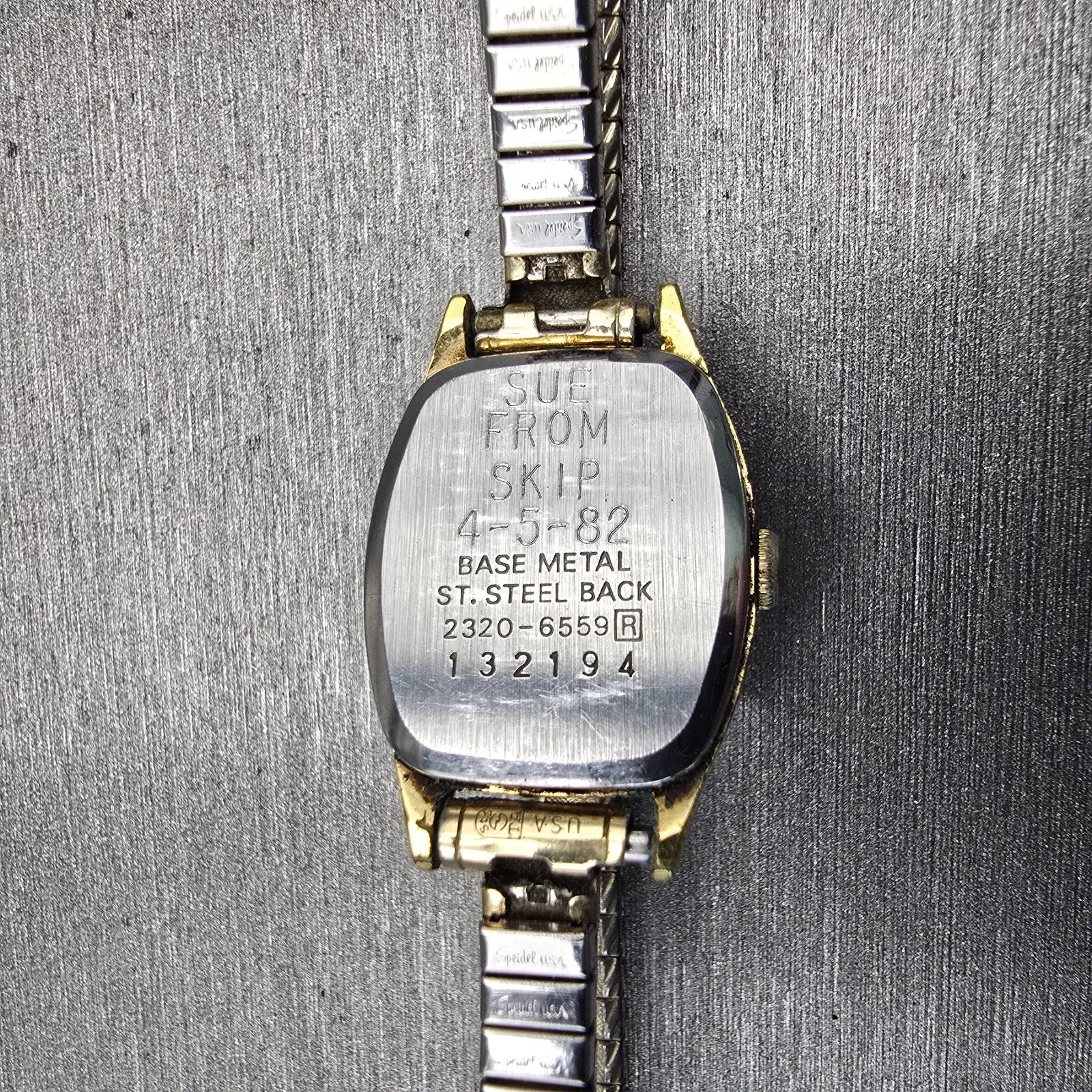 Seiko Watch Women 17mm White Dial Gold Tone Rectangle 2320-6559 New Battery VTG10