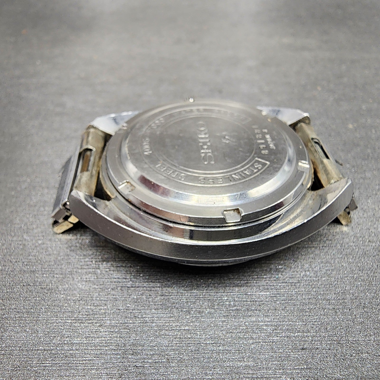 Seiko BellMatic Watch Men 38mm Silver Dial Silver Tone Daydate Alarm PARTS8