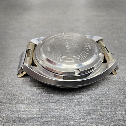 Seiko BellMatic Watch Men 38mm Silver Dial Silver Tone Daydate Alarm PARTS8