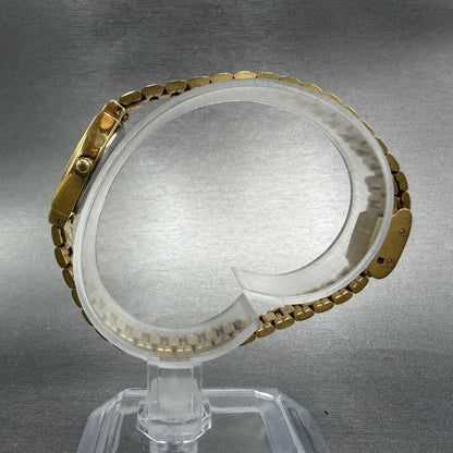 Seiko Watch Women 17mm Black Dial Gold Tone Round 2Y01-5089 New Battery6
