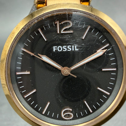 Fossil Georgia Watch Women 32mm Gray Dial Rose Gold Tone ES-3077 New Battery1