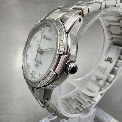 Bulova Marine Star Watch Women 26mm MOP Dial Silver Tone Date 96R42 New Battery2