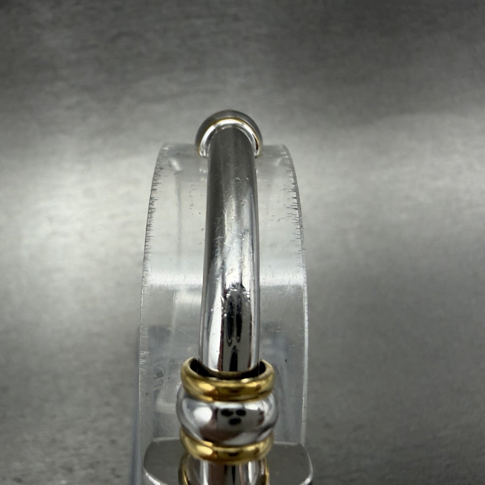 Bulova Tank Watch Women 14mm White Dial Two Tone Bangle 98V09 New Battery ABC4