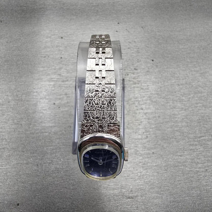 Seiko Watch Women 15mm Blue Dial Silver Tone Oval 11-8309 Manual Wind Vintage4