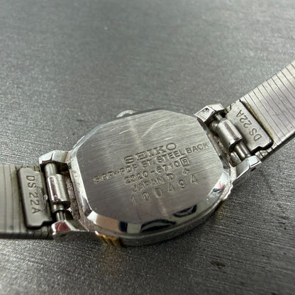 Seiko Watch Women 18mm Champagne Dial Two Tone Square 2320-6710 New Battery VTG9