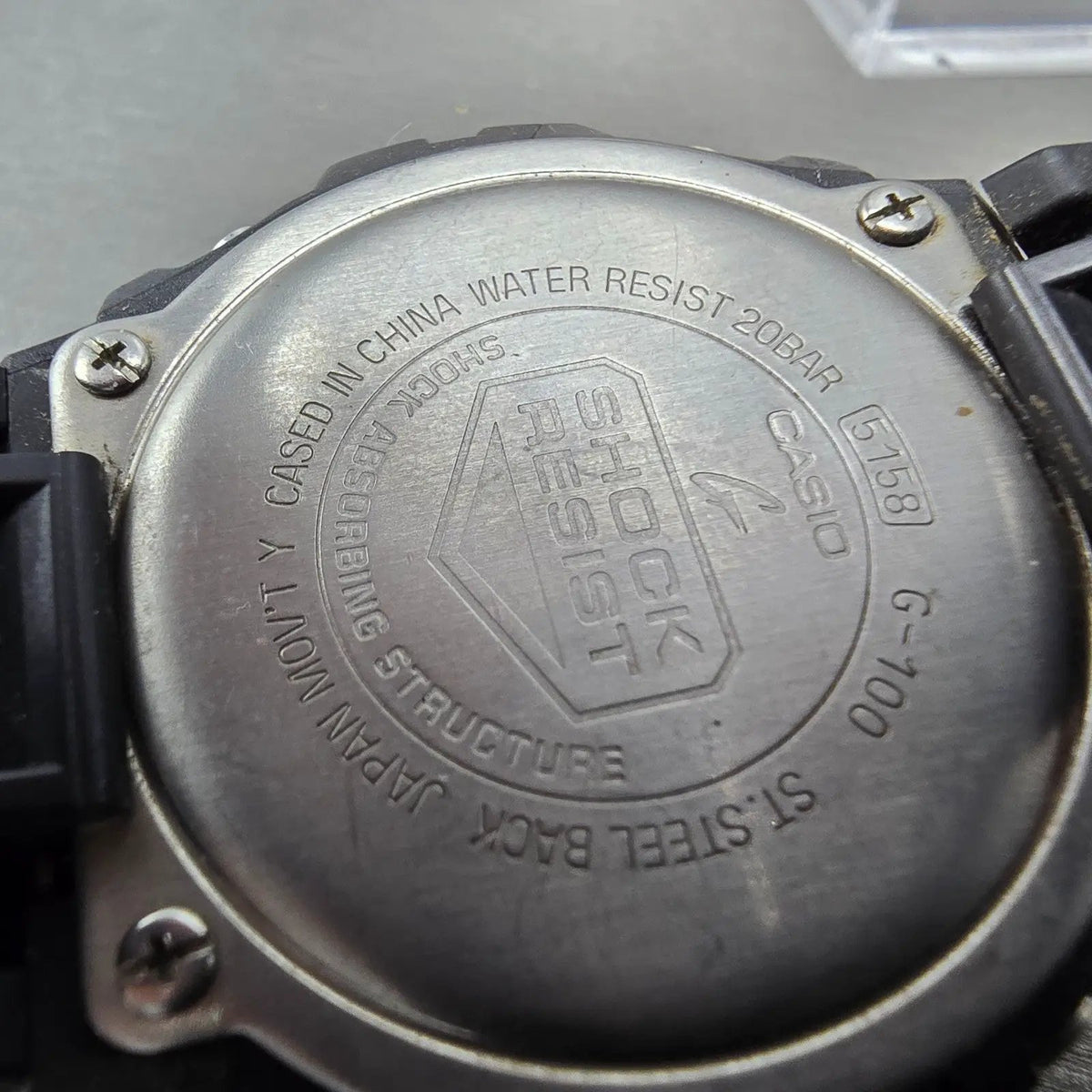 Casio G-Shock G-100 Watch Men 47mm Black Red Analog Digital 5158 PARTS10