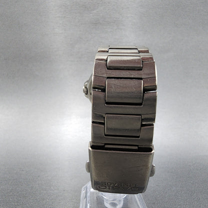 Casio Lineage Titanium Watch Men 38mm Silver Dial Daydate LIN-171J New Battery