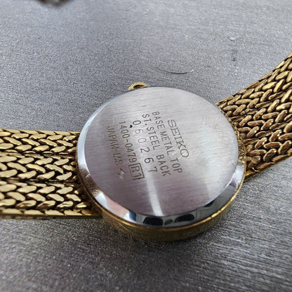 Seiko Lassale Watch Women 22mm Champagne Dial Gold Tone 14000479 New Battery9