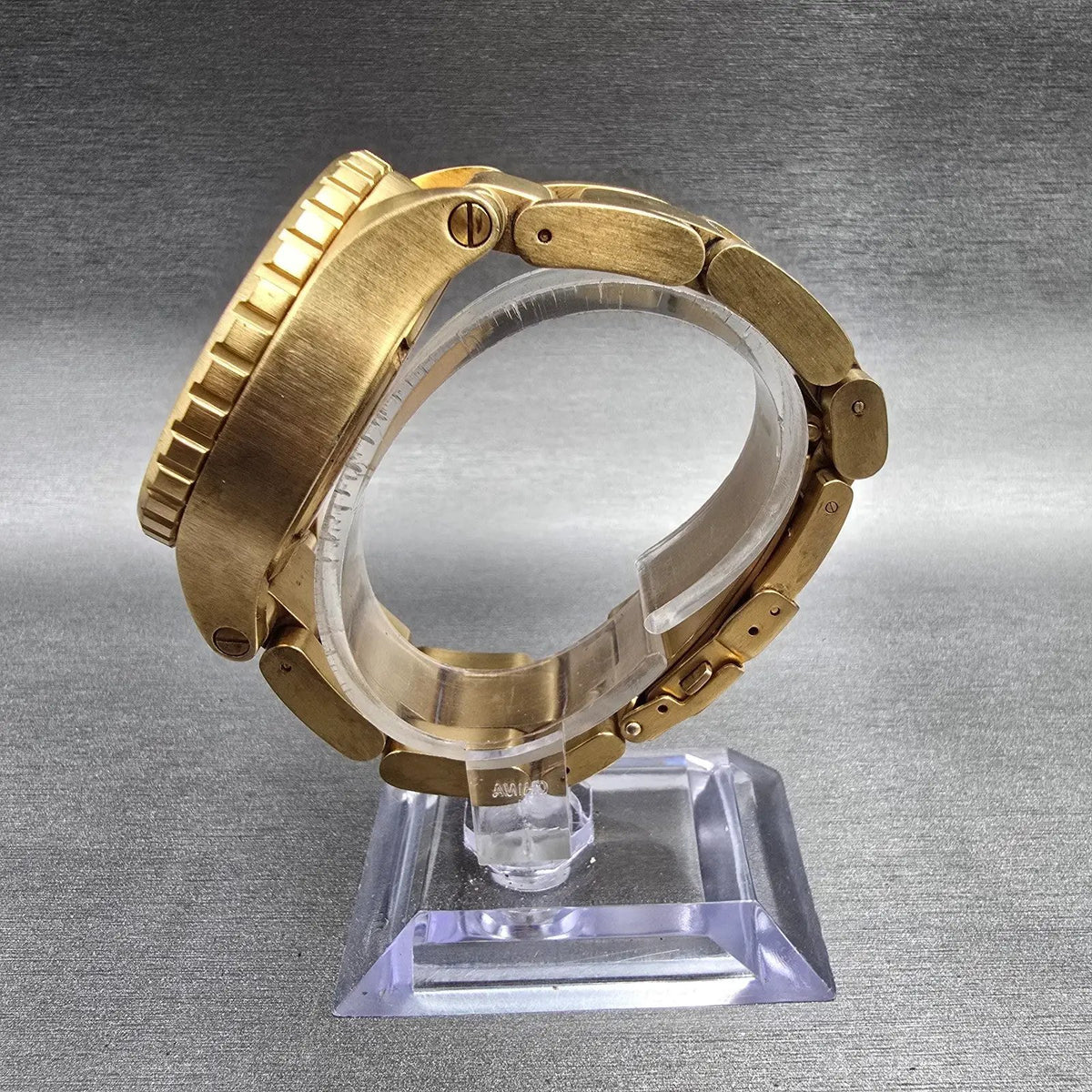 Nixon The 42-20 Chrono Watch Men 42mm Gold Dial Gold Tone Date Round New Battery6