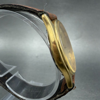 Seiko Watch Unisex 32mm Champagne Dial Gold Tone Round 2K01-0011 New Battery VTG3