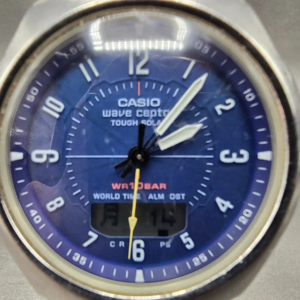 Casio WVA-430J Watch Men 3mm Blue Dial Silver Alarm Chrono WaveCeptor PARTS2
