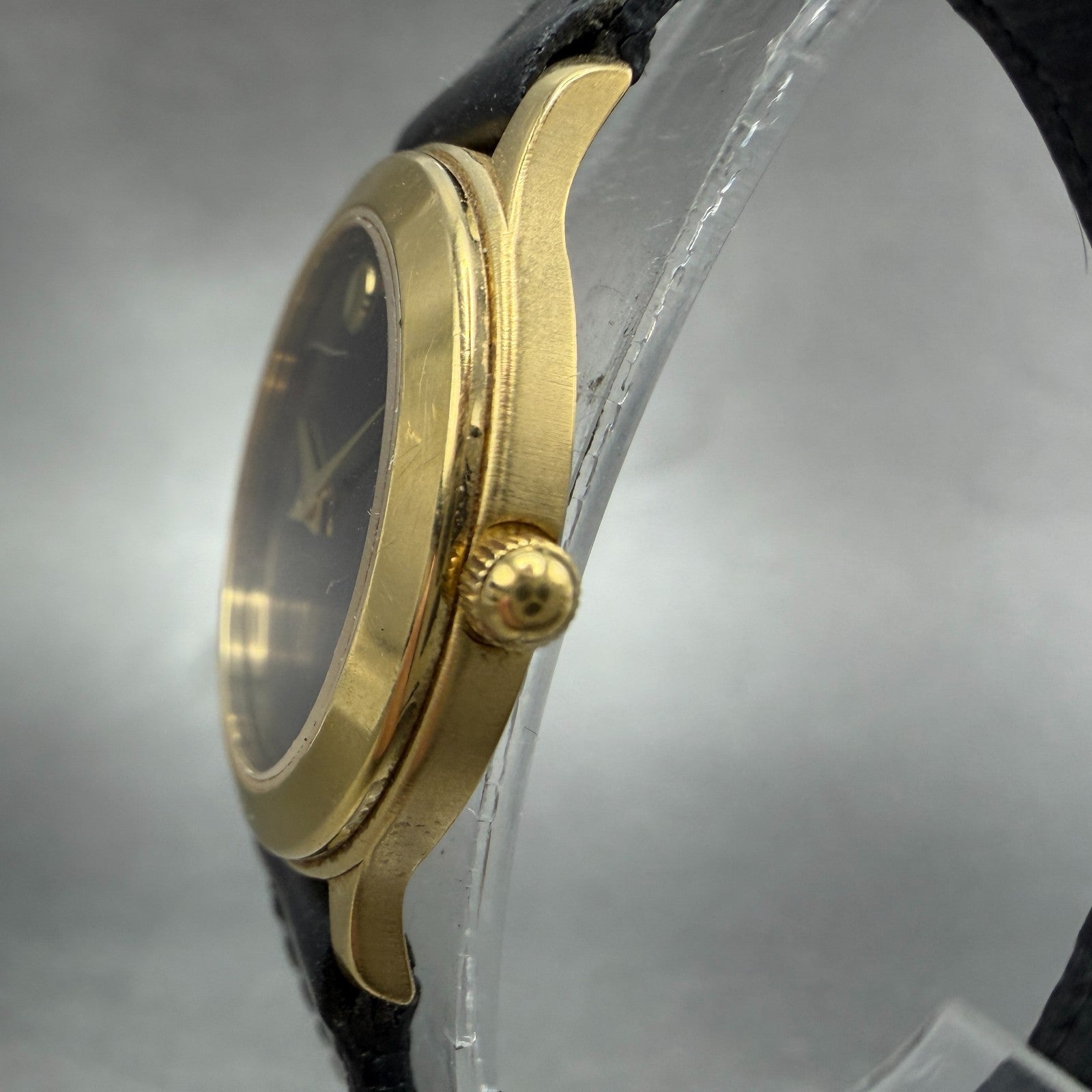 Movado Museum Watch Women 26mm Black Dial Gold Tone Round 87-E4-0814 New Battery2