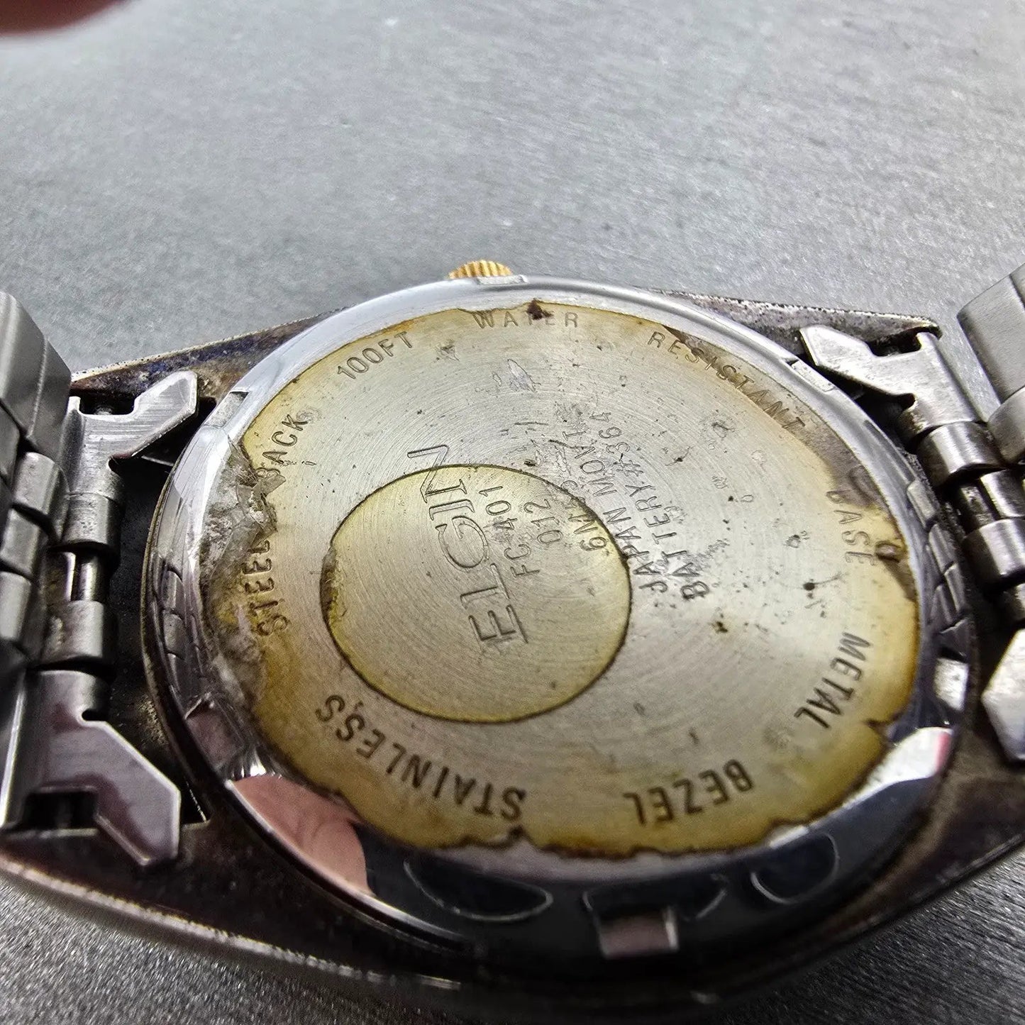 Elgin President Watch Men 38mm Champagne Dial Two Tone Daydate Round New Battery7