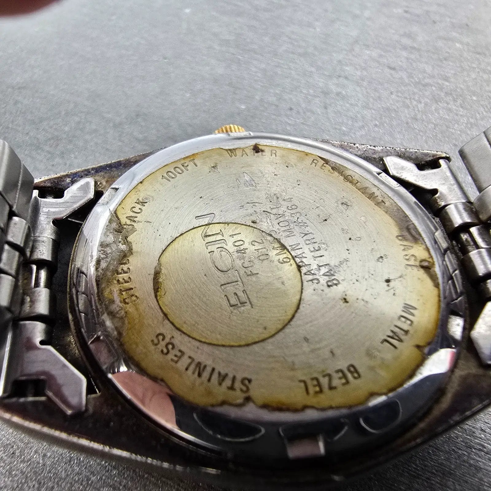 Elgin President Watch Men 38mm Champagne Dial Two Tone Daydate Round New Battery7