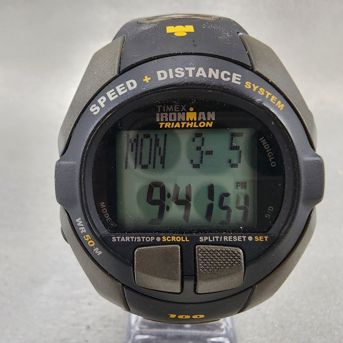 Timex Ironman Triathlon Watch Men 42mm Digital Black Tone Round 5E691 New Batt1