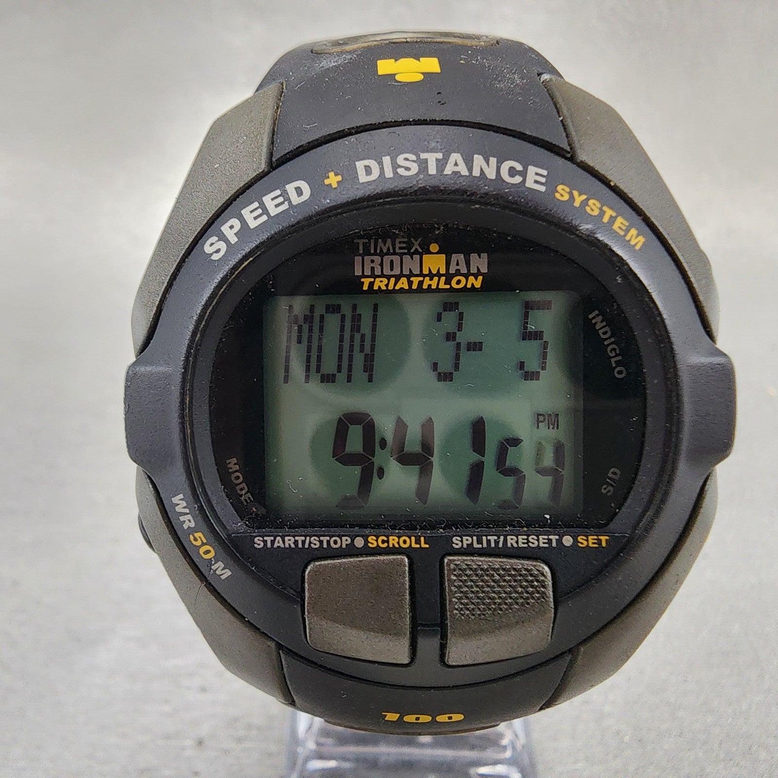 Timex Ironman Triathlon Watch Men 42mm Digital Black Tone Round 5E691 New Batt1