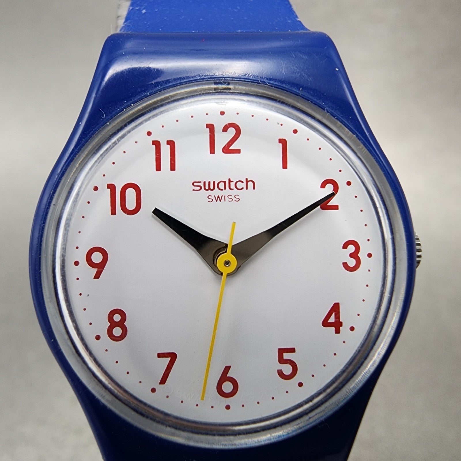 Swatch Matelot Watch Women 25mm White Dial Blue Tone Round LN149 New Battery1