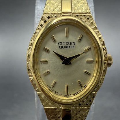 Citizen Watch Women 17mm Champagne Dial Gold Tone Oval 5920-S96494 New Battery1