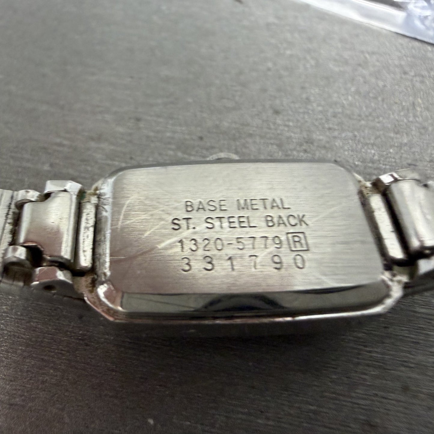 Seiko Watch Women 13mm Silver Dial Silver Tone Rectangle 1320-5779 New Battery9