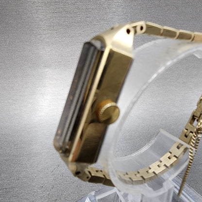 Seiko Tank Watch Women 13mm Gray Dial Gold Tone Manual 15203666 Runs2