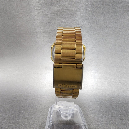 Casio Illuminator Watch Men 36mm Digital Gold Tone Alarm Chrono A168 New Battery7