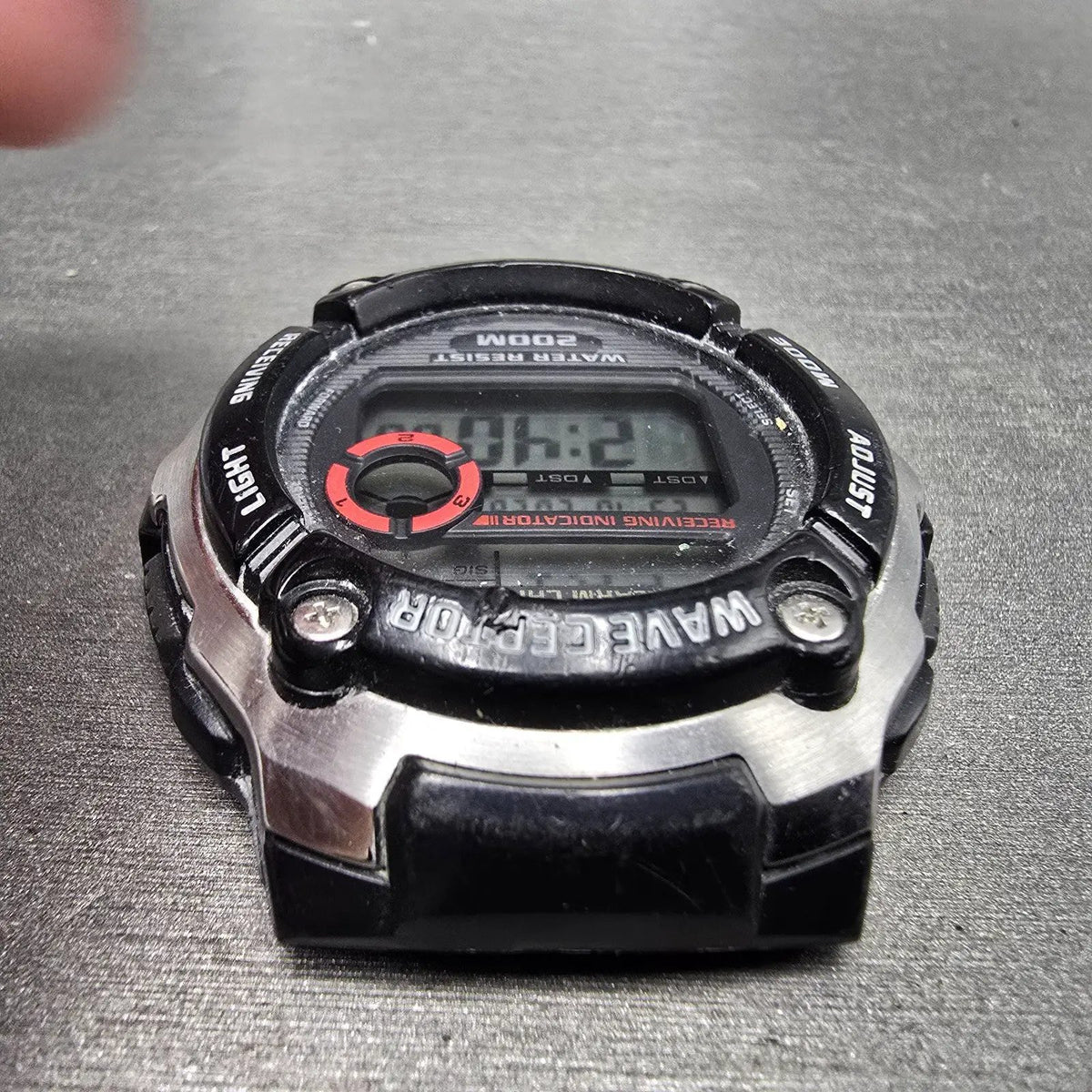 Casio Waveceptor Watch Men 48mm Digital Black Silver Alarm Chrono WV-M200 READ!!4