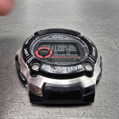 Casio Waveceptor Watch Men 48mm Digital Black Silver Alarm Chrono WV-M200 READ!!4
