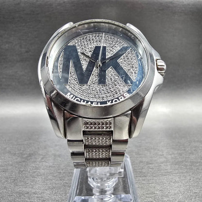 Michael Kors Bradshaw Watch Women 42mm Silver Dial Silver Tone MK6486 New Batt5