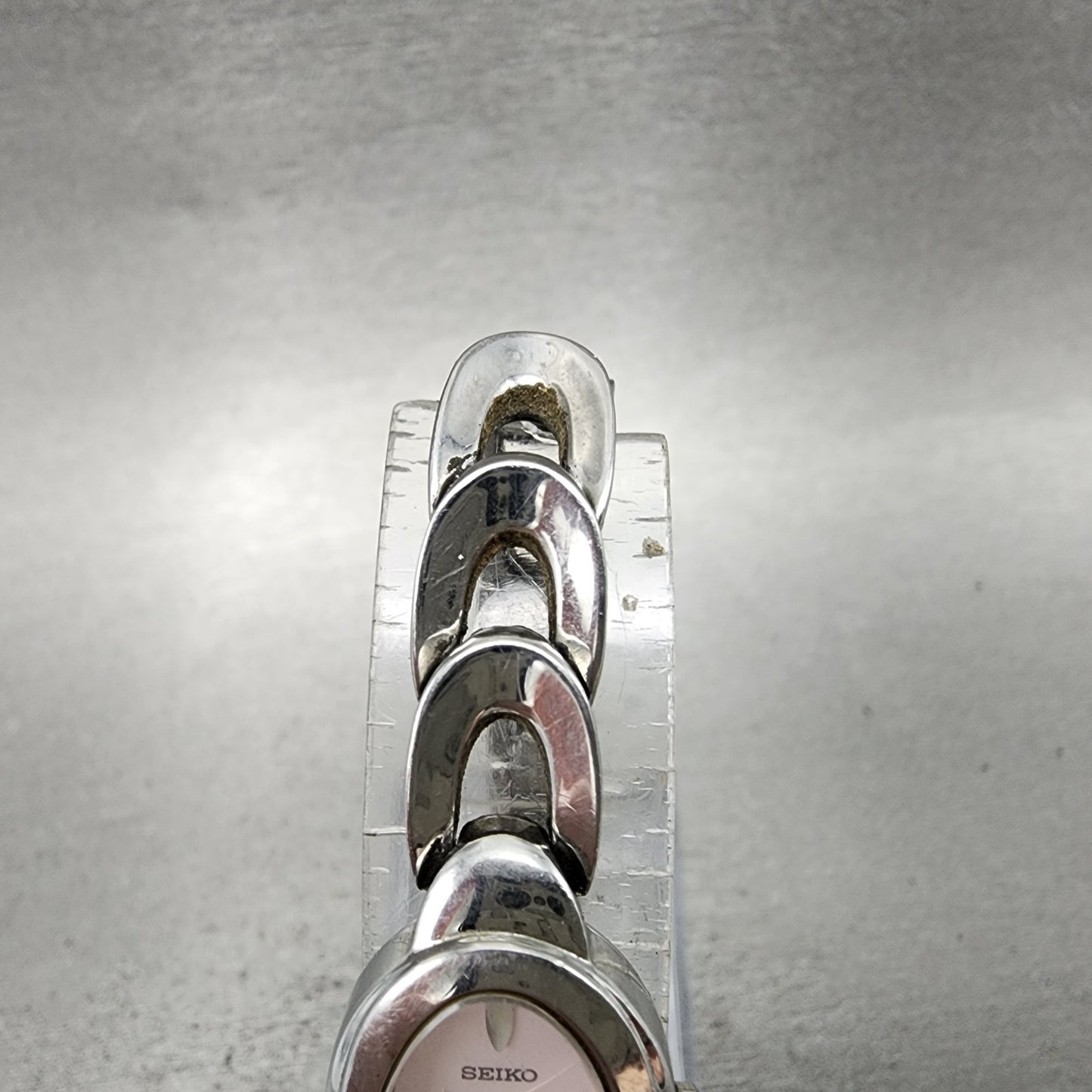 Seiko Watch Women 16mm Pink Dial Silver Tone Oval 1N000MG0 New Battery4