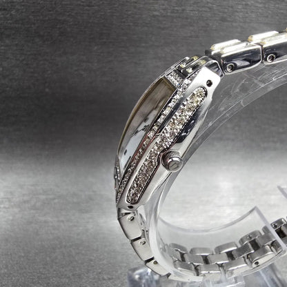 Bulova Watch Women 19mm MOP Dial Silver Tone Gemmed Oval 96T26 New Battery2