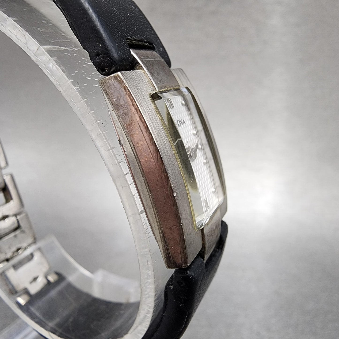 Bulova Tank Watch Women 16mm White Dial Silver Tone Rectangle 96L43 New Battery3