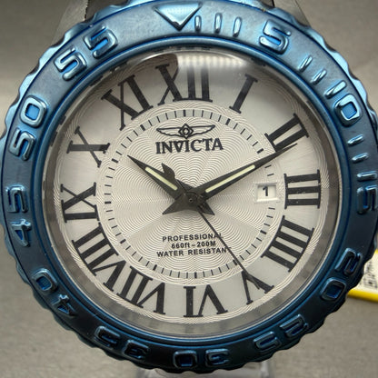 Invicta Pro Diver Watch Men 47mm White Dial Gray Tone Date Round 14540 New Batt1