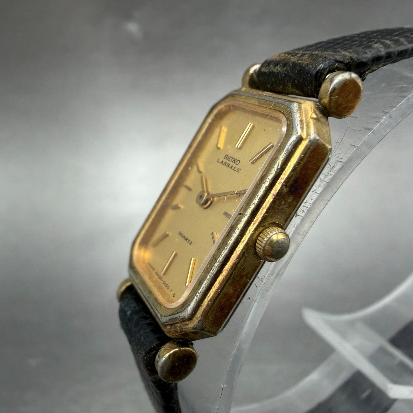 Seiko Lassale Watch Women 14mm Champagne Dial Gold Tone 8420-5839 New Battery2